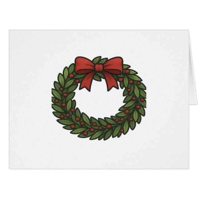 Christmas Wreath Classic Cards (Front Horizontal)