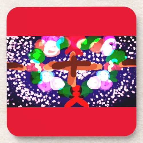 Christmas wreath coffee mug wine label paper plate beverage coaster