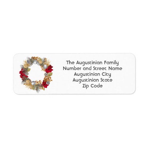 Christmas Wreath Custom Return Address Label