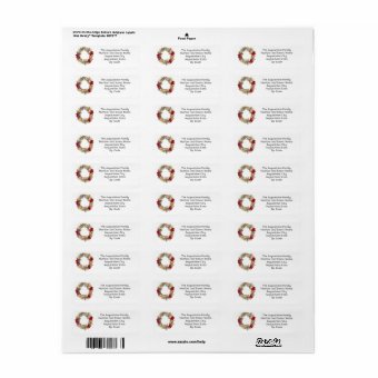 Christmas Wreath Custom Return Address Label | Zazzle