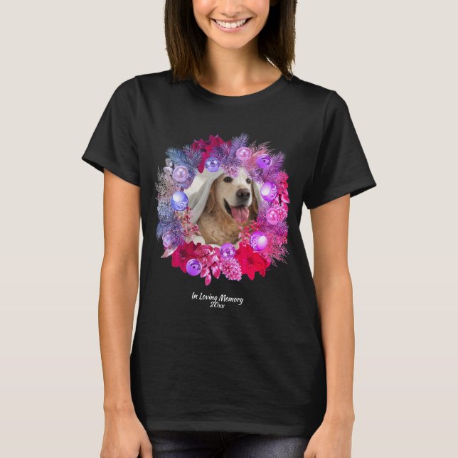 Christmas Wreath Customizable PET PHOTO MEMORIAL T-Shirt (Front)