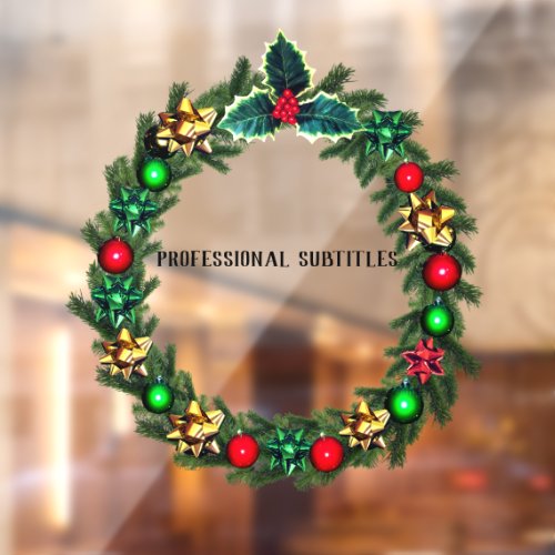 Christmas wreath decorations window cling