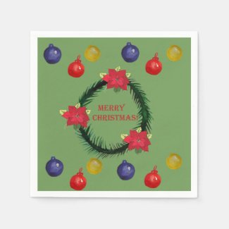 Christmas Wreath Decorative Napkins