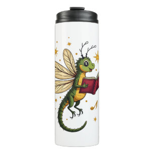 Christmas Wreath Dragonfly Thermal Tumbler