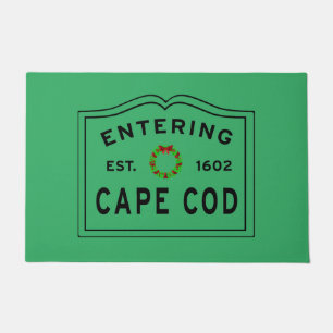 Christmas Wreath Entering Cape Cod Doormat