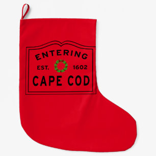 Christmas Wreath Entering Cape Cod Large Christmas Stocking