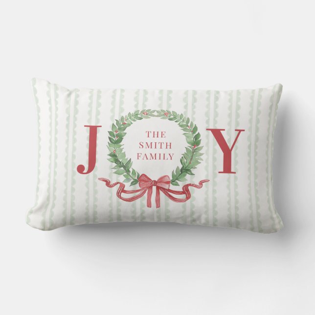 Christmas Wreath Faily Joy Lumbar Pillow (Front)