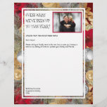 Christmas Wreath | FAMILY NEWS UPDATE with Photo Letterhead<br><div class="desc">This is a stylish, festive FAMILY NEWS UPDATE Letterhead, to give your annual Christmas news a professional look. The design includes a CUSTOMIZABLE PHOTO in the top right hand corner, and a Christmas wreath border made up of reds, silvers, greens and golds. The fun main heading reads GUESS WHAT WE'VE...</div>