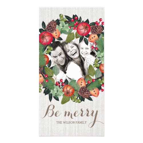 Christmas Wreath Family Photo Card