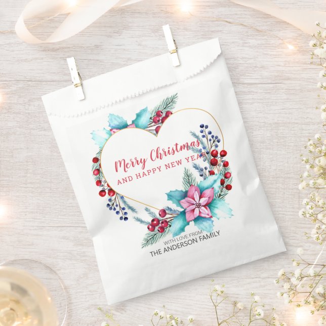 Christmas Wreath  Favor Bag (Clipped)