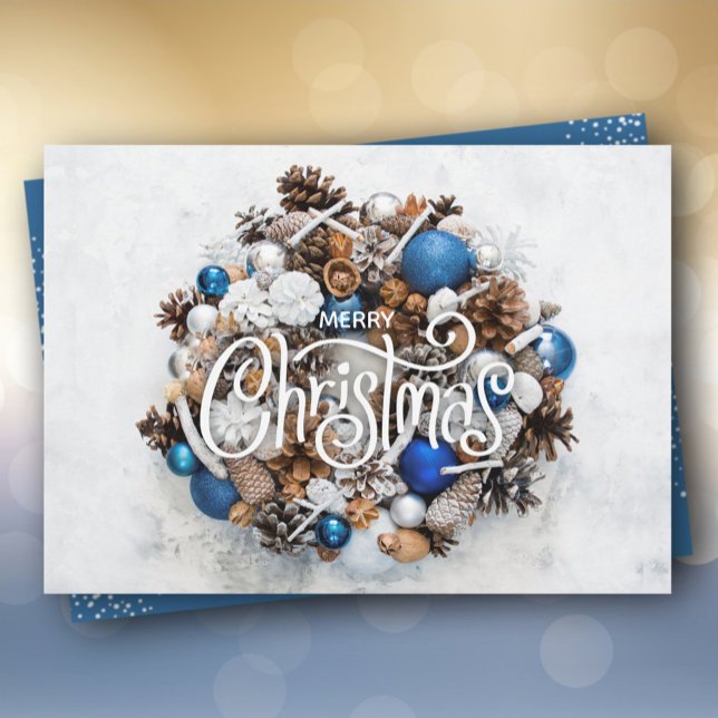 Christmas Wreath Flat Holiday Card (Creator Uploaded)