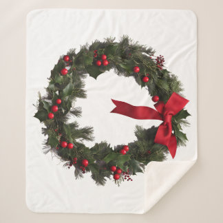 CHRISTMAS WREATH Fleece Blanket