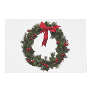 CHRISTMAS WREATH Fleece Blanket Placemat
