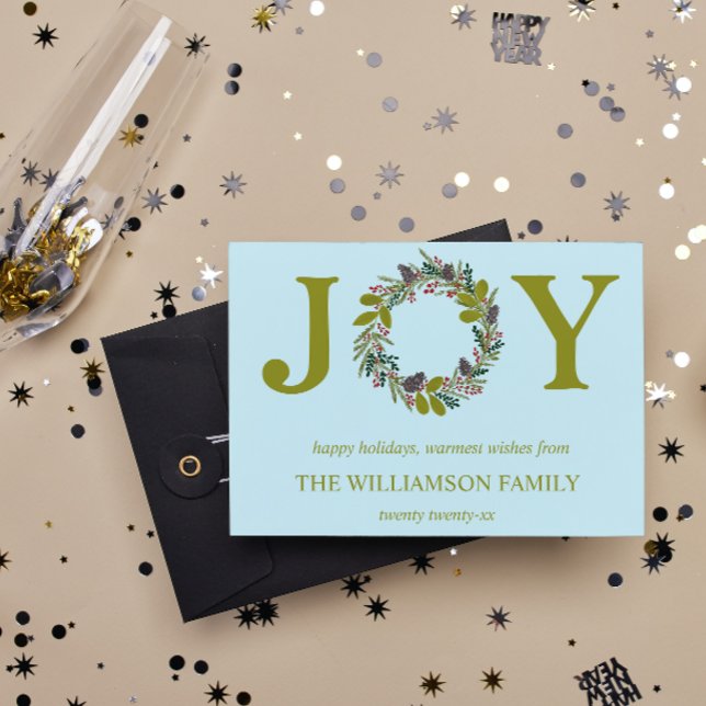 Christmas wreath Floral Family Name Holiday  Invitation (Creator Uploaded)