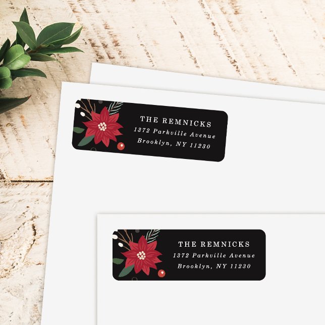 Christmas Wreath Floral Holiday Address Label (Creator Uploaded)