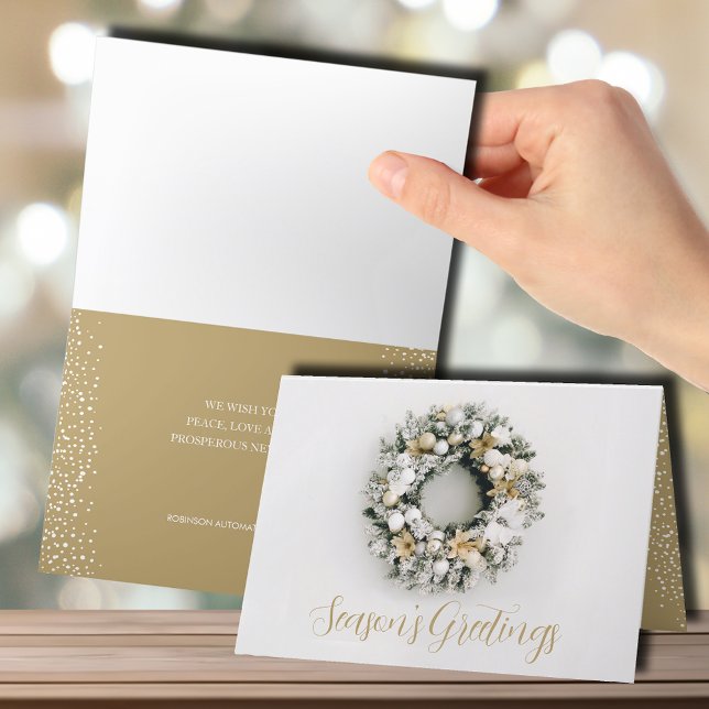 Christmas Wreath Folded Business Holiday Card (Creator Uploaded)