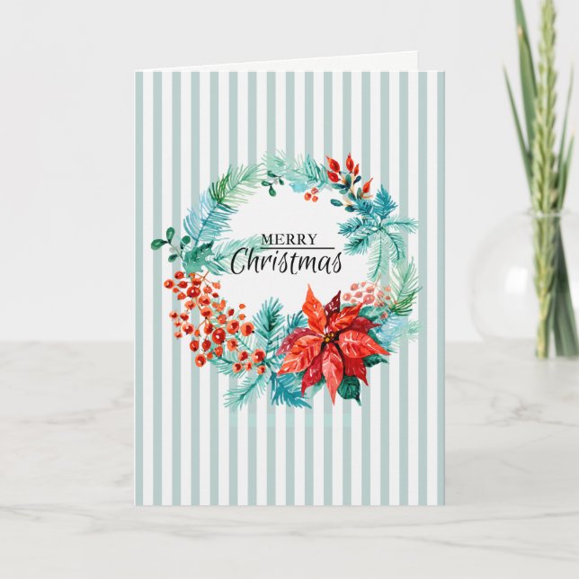 Christmas Wreath Folded Photo Card (Front)
