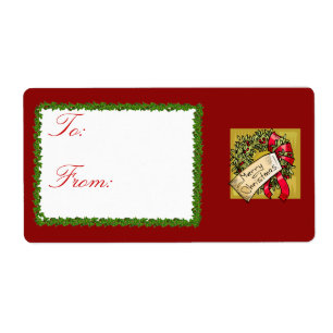 Christmas Wreath Gift Labels