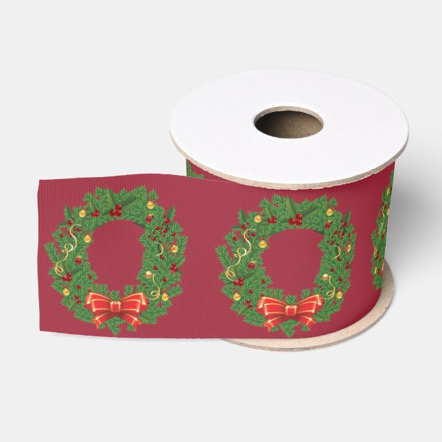 Christmas Wreath Gift Ribbon (Spool)