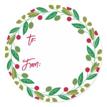 Christmas Wreath Gift Stickers