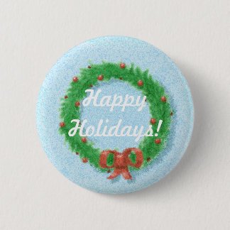 Christmas Wreath Gift Tag Button