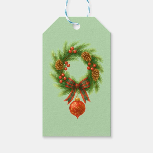 Christmas Wreath  Gift Tags (Front)