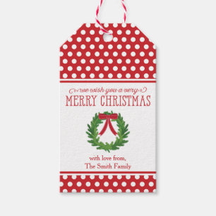 Christmas Wreath Holiday Gift Tag