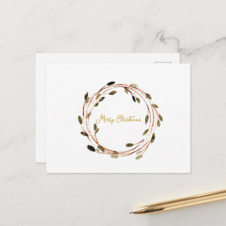 Christmas Wreath Holiday Postcard