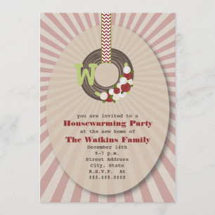 Christmas Wreath Housewarming Party Invitation