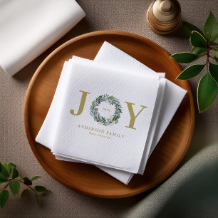 Christmas Wreath "Joy"  Napkins