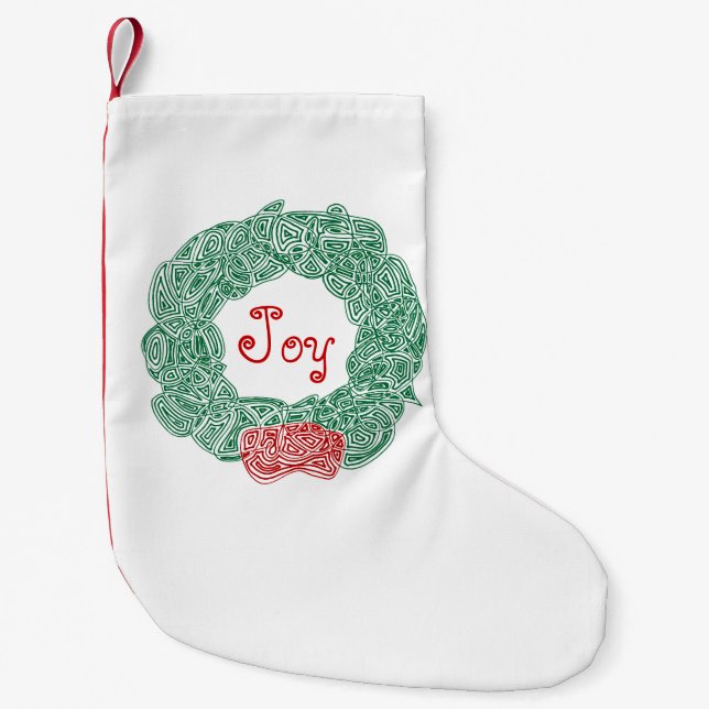Christmas Wreath Joy Small Christmas Stocking (Front)