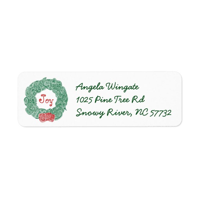 Christmas Wreath Label (Front)