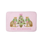 Christmas Wreath Leopard  Bath Mat