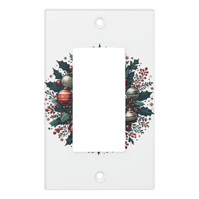 Christmas Wreath Light Switch Cover (Front)