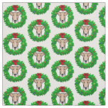 Christmas Wreath &amp; Lights Whippet - Fawn &amp; white Fabric