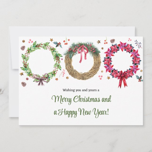 Christmas Wreath Making Holiday Greeting (Front)