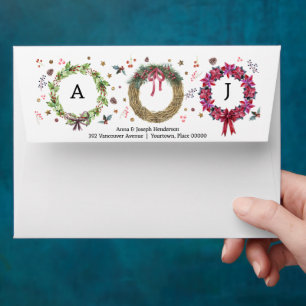 Christmas Wreath Making Holiday Greeting Envelope
