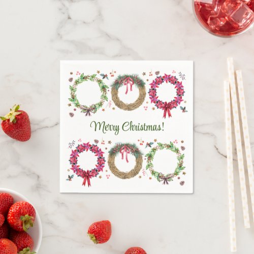 Christmas Wreath Making Holiday Party Napkins