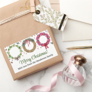 Christmas Wreath Making Holiday Party Rectangular Sticker