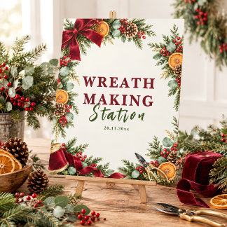 Christmas Wreath Making Station Sign