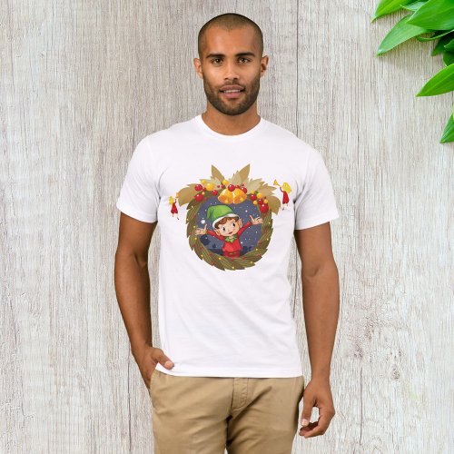 Christmas Wreath Mens T_Shirt