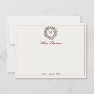 Christmas Wreath Merry Christmas Note Card