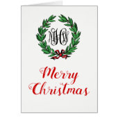Christmas Wreath Merry Xmas Vine Monogram Font (Front)