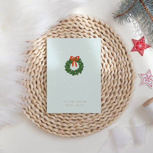 Christmas Wreath  Minimalist Funny Illustration  Holiday Card