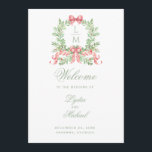 Christmas Wreath Monogram Wedding Program<br><div class="desc">This program design has a watercolor Christmas wreath surrounding your monogram and includes order of events and bridal party details.</div>