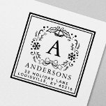 Christmas Wreath Monogram Winter Holiday Address Self-inking Stamp<br><div class="desc">Add a touch of elegance to your holiday greetings with this festive self-inking stamp. Featuring a classic wreath design with holly leaves and berries surrounding a customizable monogram, this stamp is perfect for addressing envelopes, holiday cards, and gift tags. It's a simple and stylish way to personalize your holiday correspondence....</div>