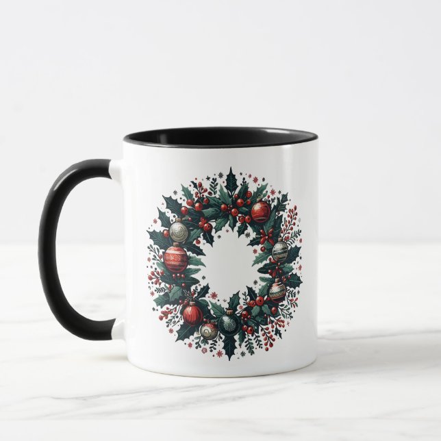 Christmas Wreath Mug (Left)