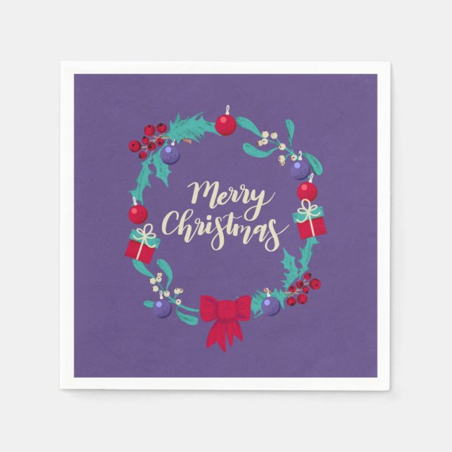 Christmas Wreath Napkins (Front)