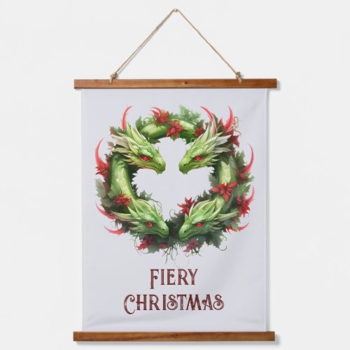 Christmas Wreath of Dragons Hanging Tapestry