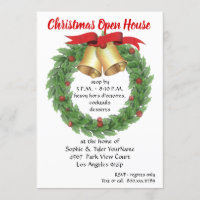 Christmas Wreath Open House Invitation